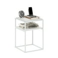 thumbnail image 3 of Furinno MORETTI Side Table, 2-Tier Stackable Metal Frame End Table with Open Shelf, Night Stand, Bedside Table, Toolless Assembly, for Living Room, Bedroom, White, 3 of 3