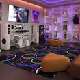 thumbnail image 3 of Home Floor Decorative Premium Nylon Fiber Neon Lights Looped 6' X 6' Area Rug - Fluorescent, 3 of 5