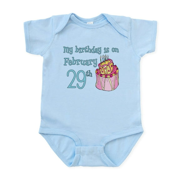 CafePress - Birthday 02/29 Infant Bodysuit - Baby Light Bodysuit, Size Newborn - 24 Months