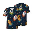 thumbnail image 3 of Daiia Spaceships and Stars Mens Baseball Jersey Button Down Shirts Short Sleeve Sports Uniforms-Small, 3 of 9