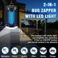 thumbnail image 2 of Bug Zapper, Bug Zapper Outdoor Indoor with LED Light, Electric Mosquito Zapper Fly Zapper, Waterproof Mosquito Killer Insect Zapper Fly Trap for Outside Patio Garden Backyard Home, Plug in, 2 of 6