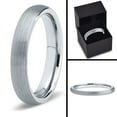 thumbnail image 5 of Charming Jewelers Tungsten Wedding Band Ring 4mm for Men Women Comfort Fit Domed Round Brushed Lifetime Guarantee Size 5, 5 of 5