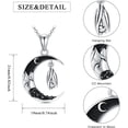 thumbnail image 2 of Dorunmo Bat Crescent Moon Necklace 925 Sterling Silver Gothic Pendant Black CZ Mountain Necklace Jewelry for Women, 2 of 6