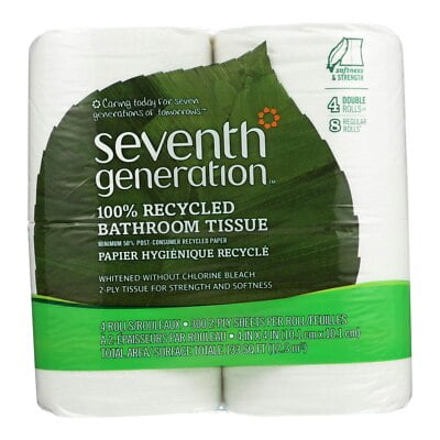 Seventh Generation Bath Tissue 2-Ply 4-Pack 300 ct 1 ea (Pack of 12)
