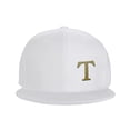 thumbnail image 3 of ZICANCN Alphabet T Pattern Baseball Caps, Trucker Hats for Men And Women, Adjustable Breathable Flat Caps, White, 3 of 6