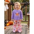 thumbnail image 4 of Toddler Baby Girls Halloween Outfit Long Sleeve Sweatshirt with Bell Bottom, 4 of 10