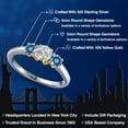 thumbnail image 2 of Gem Stone King 925 Silver and 10K Yellow Gold Lab Grown Diamond and Persian Blue Moissanite Engagement Ring for Women | 0.96 Cttw | Round 5MM | Gemstone April Birthstone | Size 9, 2 of 6