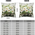 thumbnail image 5 of Daisy Flower Pillow Covers 18x18 Spring Vase Throw Pillow Covers Retro Wooden Style Pillow Case Spring Summer Linen Cushion Case Set of 2 for Couch Patio Sofa, 5 of 6