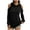 Black, variant on Otntypg Off the Shoulder Hoodie Tops for Women Lightweight Casual Fall Long Sleeve Hooded Pullover Sweatshirts Trendy Basic Solid Color Athletic Workout T-Shirts Blue XXL