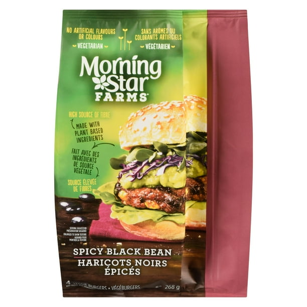 Morningstar Farms, Spicy Black Bean Veggie Burger, 268g Walmart.ca