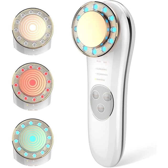 Masajeador facial eléctrico,Máquina facial de alta frecuencia antienvejecimiento 7 en 1,Máquina masajeadora facial galvánica