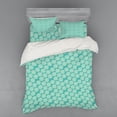 thumbnail image 1 of Ambesonne Floral Bedding Set 4 Pcs, Abstract Modern Foliage, Queen, Turquoise and Cream, 1 of 3
