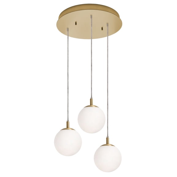 AFX Loretto Triple Pendant Medium Base Satin Brass Brass