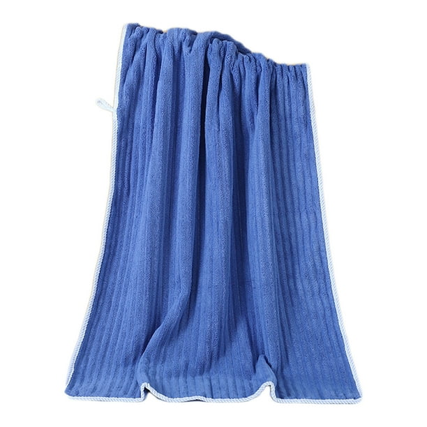 Toalla de secado rápido Corals Fleece para rostro, cuerpo y cabello, absorbente, grande, a rayas, para hombres y mujeres, suave, de poliéster, para baño, hogar, gimnasio y viajes, 60x30cm