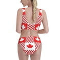 thumbnail image 3 of Picia Maple Leaves1 Women's High Waisted Bikini Scoop Neck Swimsuit Two Pieces Bathing Suit-Medium, 3 of 8