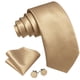 thumbnail image 3 of Set de corbatas Barry.Wang Gold Silk de 150 cm con gemelos, 3 of 4