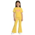 thumbnail image 3 of Girls Two Piece Outfits Short Sleeve Letter Print T-Shirt Top and Flared Pants Sets Summer Outfits Clothes for 8-9 Years Old Girls, 3 of 3