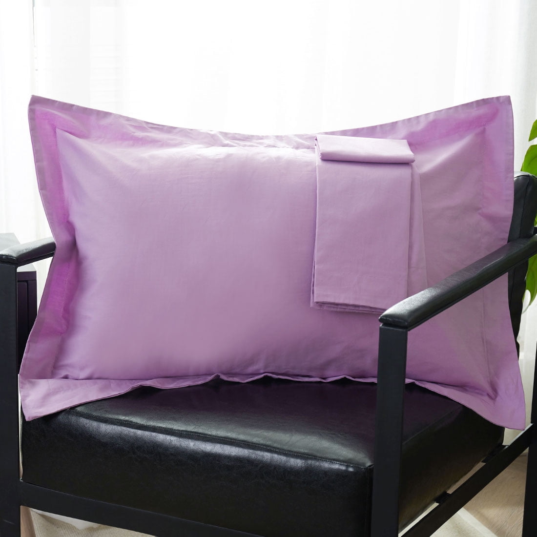 PiccoCasa Egyptian Cotton Pillow Shams Set of 2, King(20"x36"), Lilac