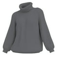 thumbnail image 3 of DuoJiaJ Sweaters for Women Turtleneck Ribbed Knit Oversized Pullover Sweater Cozy Long Sleeve Wniter Clothes Gray XXXL, 3 of 3