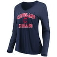 thumbnail image 2 of Women's Majestic Navy Cleveland Indians Heart & Soul Long Sleeve V-Neck T-Shirt, 2 of 3