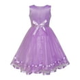 thumbnail image 2 of Flower Girl Dress Purple Belted Wedding Party Bridesmaid 8 Years, 2 of 7