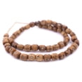 thumbnail image 3 of The Bead Chest Carved Eye Kenya Brown Bone Beads Small 9mm African Cylinder Large Hole 25 Inch Strand Handmade, 3 of 4