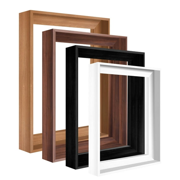 DIY Canvas Floater Frames for Canvas Paintings 1.25"" Deep Picture Frame Floating Frame for Canvas Prints Canvas Floater Frame Float Frames for Finished Canvases (Black 16x20 inches)