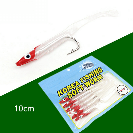 Sea fishing Luya bait with hook eel 10cm/2.5G T tail soft bait soft insect bait bionic bait