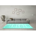 thumbnail image 3 of Ahgly Company Indoor Square Solid Turquoise Blue Modern Area Rugs, 8' Square, 3 of 4