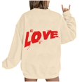 thumbnail image 4 of Xixinqiwan Women Valentine's Day Sweatshirt,Women's Cute Heart Sweatshirts Long Sleeve Tops Spring Fashion Clothes Trendy Holiday Outfits, 4 of 4