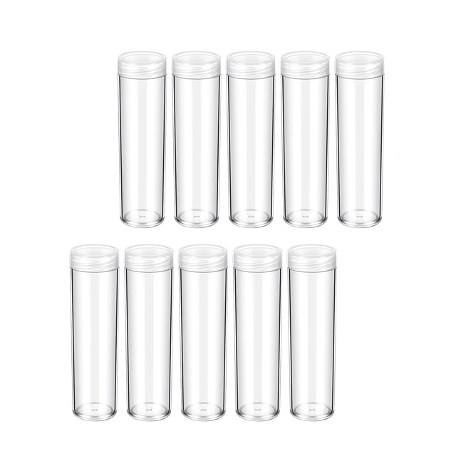 Ruiboury 10 Pcs Tubes Étui de Protection à Vis pour Collection de Couvercles Transparent 22.25mm