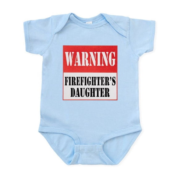CafePress - Firefighter Warning Daughter Infant Bodysuit - Baby Light Bodysuit, Size Newborn - 24 Months