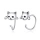 thumbnail image 1 of Pendientes de plata de ley 925 con forma de zorro, gato, lagarto, mariposa, koala, estilo retro, para mujer, 1 of 5