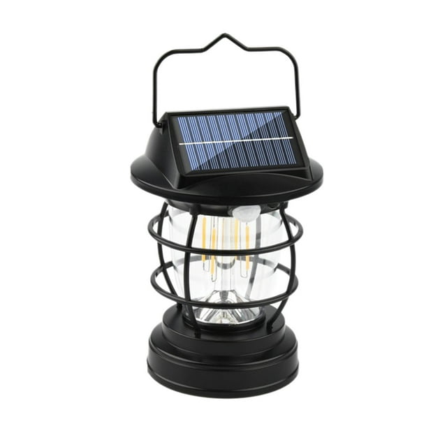 Solar Hanging Lantern with Induction Light, Rainproof Design, and Vintage Style For Garden, Balcony, or Camping USB or Solar Charging, Automatic Operation