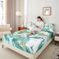 thumbnail image 4 of Castle Fairy Marble Watercolor 4 Pieces Queen Sheet Sets for Teens Women Men,Abstract Marbling Ultra Soft Flat Sheet,Stone Pattern Queen Fitted Sheet,Lightweight Room Decor, 4 of 7