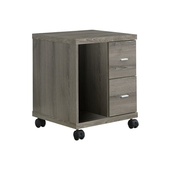 17.75" x 17.75" x 23" Dark Taupe Particle Board Hollow Core 2 Drawers  Office Cabinet