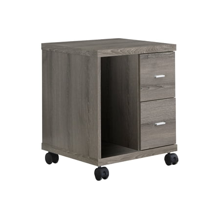 17.75 x 17.75 x 23 Dark Taupe Particle Board Hollow Core 2 Drawers Office Cabinet