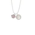 thumbnail image 2 of Delight Jewelry Silvertone Large Paw with Light Pink Crystals To the World You are a Mother Locket Necklace, 2 of 4