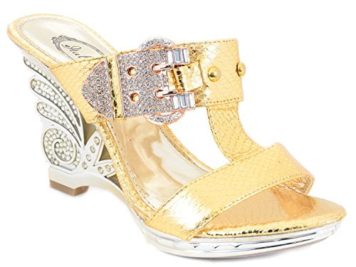 gold bling sandals