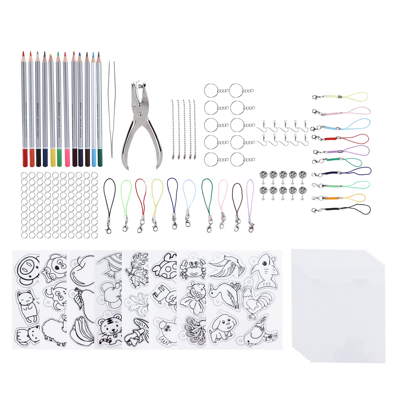 Kozecal Shrinky Dink Paper,20pcs Heat Shrink Sheets Transparent Shrink  Plastic Sheet Kit with Key Rings for Key Chains Jewelry Toys Making  Gift,DIY