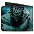 thumbnail image 2 of DC Comics Wallet, Bifold, The Joker Straight Jacket Pose and Title Logo Blues Black, Vegan Leather, 2 of 5