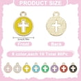 thumbnail image 2 of 80 Pcs Round Enamel Charms Alloy Crucifix Pendants Hollow Charm Pendants for Jewelry Making Bracelet Necklace, 2 of 5