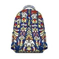 thumbnail image 3 of Boho Tribal Print Backpack for College - 17 Inch Laptop Compartment, Durable Oxford Fabric, Large Capacity Bookbag for Dorm & Commuting, 3 of 6