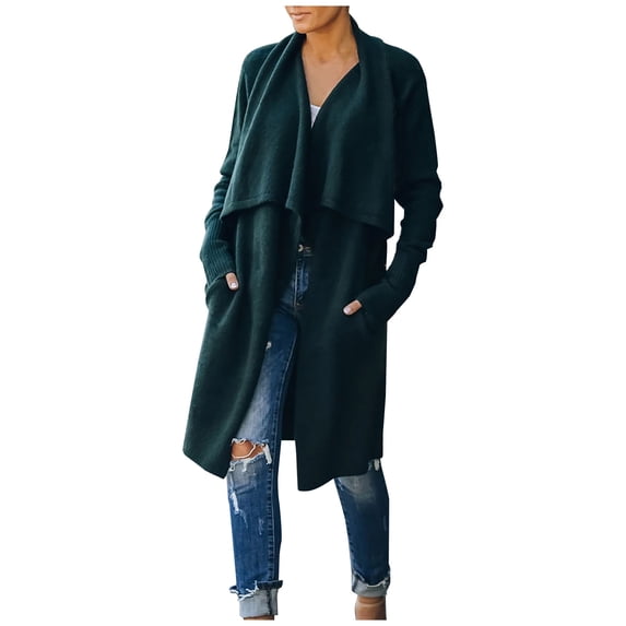 Ozmmyan Women's Long Sleeve Open Front Casual Lightweight Soft Waffle Knit Sweater Cardigan Cardigan Outerwear Fall Clothes for Women 2022 Clearance Sale