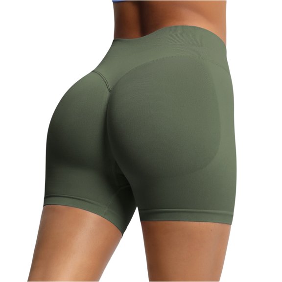 Women's High Waisted Biker Shorts Stretchy Tummy Control Workout Shorts
