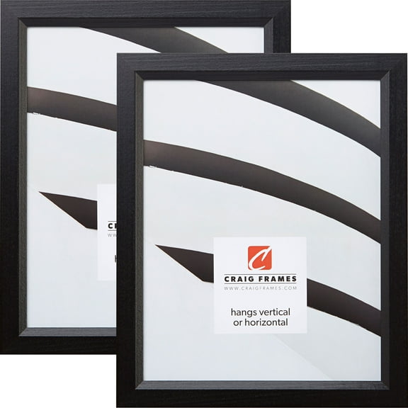 Craig Frames Simple Black Hardwood Picture Frame, Set of 2