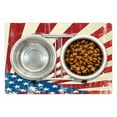 thumbnail image 1 of American Pet Mat for Food and Water, Old Distressed Flag Image Independence Day 4th of July Themed Print, Non-Slip Rubber Mat for Dogs and Cats, 18" X 12", by Ambesonne, 1 of 1