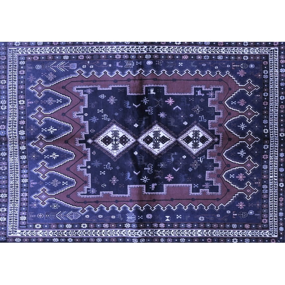 Ahgly Company Indoor Rectangle Persian Blue Traditional Area Rugs, 2' x 5'