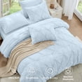 thumbnail image 5 of Sasttie Queen Size Comforter Set, 7-Piece Bed in a Bag, Pintuck Bedding Sets for All Season, Light Blue, 5 of 8