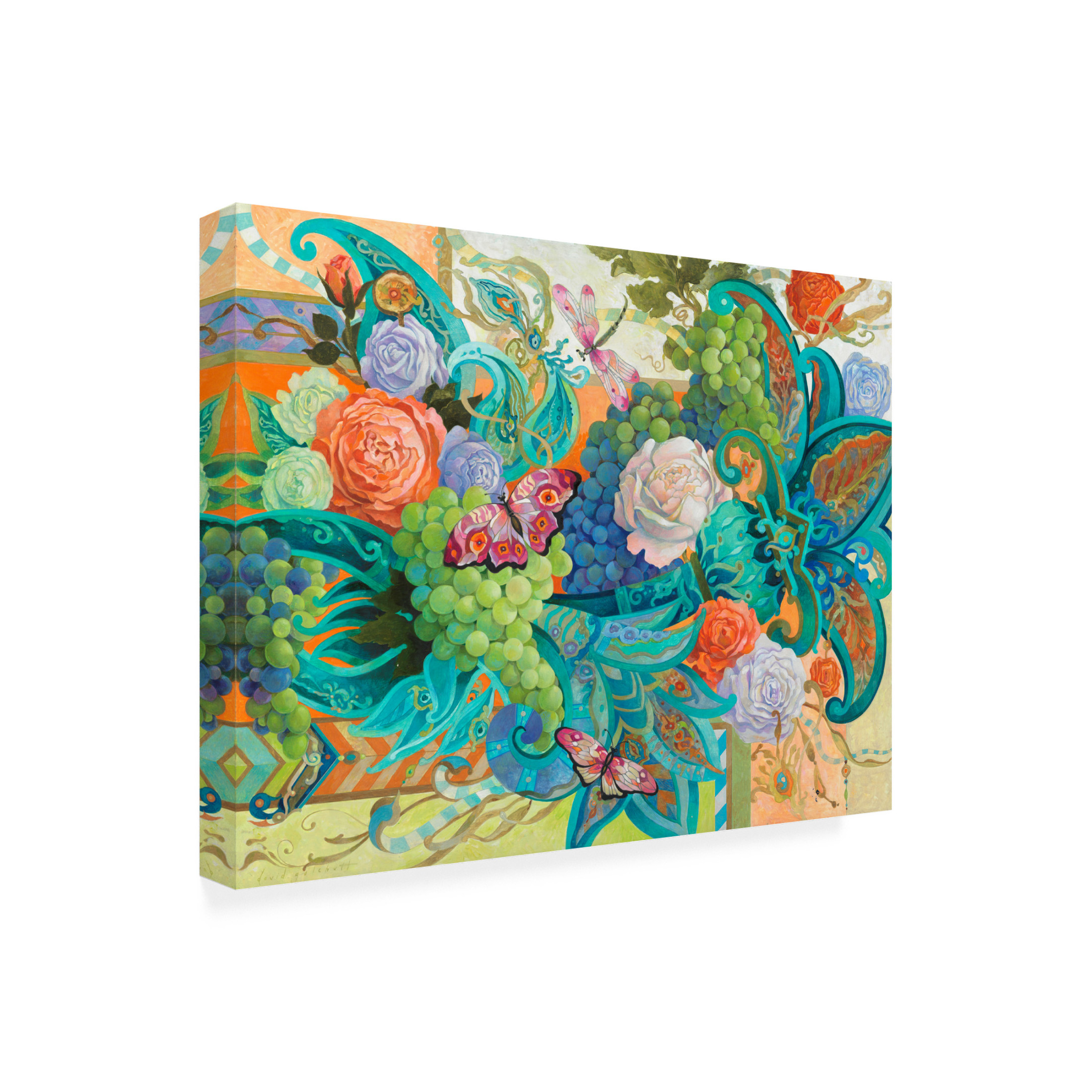 Canvas Wall Art - David Galchutt 'The Magical Vineyard' Wall Art for Living Room, Bedroom, or Office Décor by Trademark Fine Art - 24 x 18 Inches